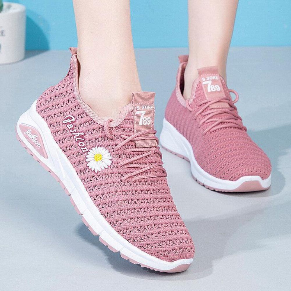 Dames Daisy Decor Ademend Mesh Lichtgewicht Casual Sportschoenen