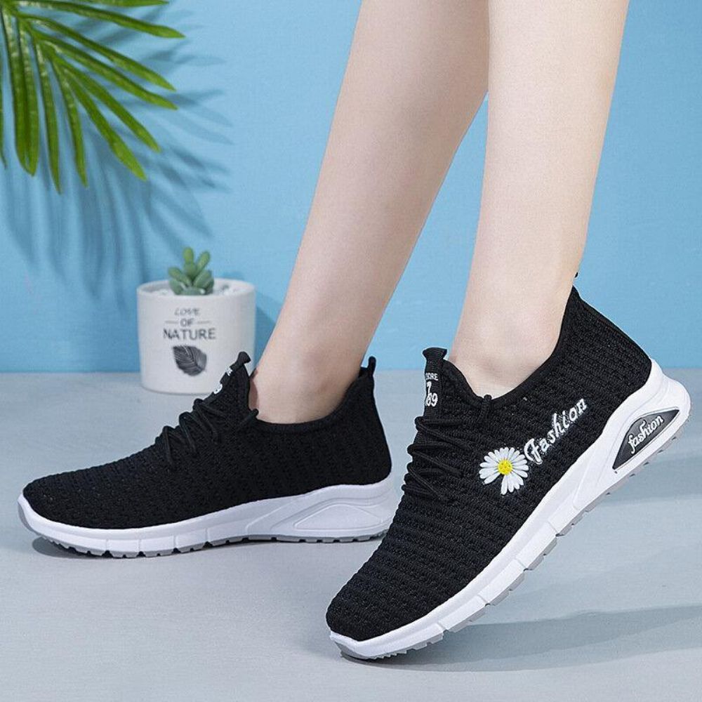 Dames Daisy Decor Ademend Mesh Lichtgewicht Casual Sportschoenen