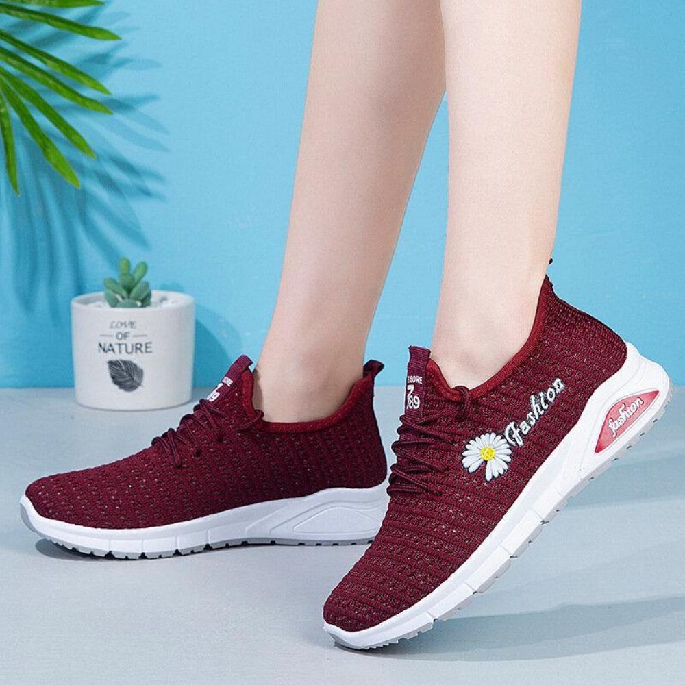 Dames Daisy Decor Ademend Mesh Lichtgewicht Casual Sportschoenen