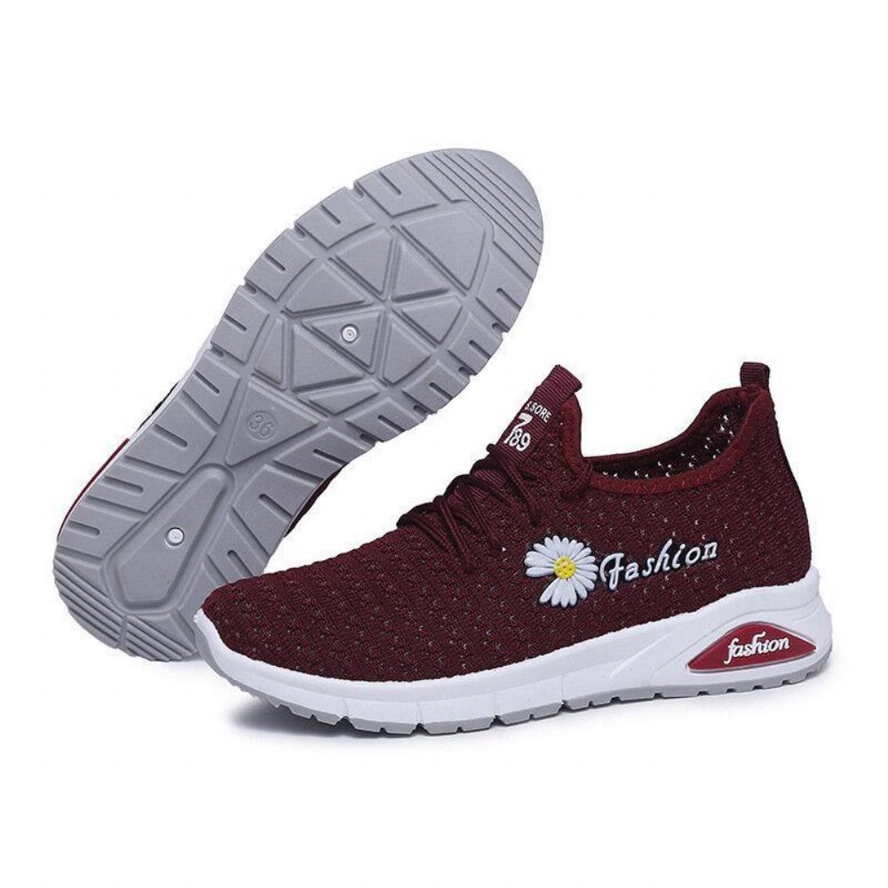 Dames Daisy Decor Ademend Mesh Lichtgewicht Casual Sportschoenen