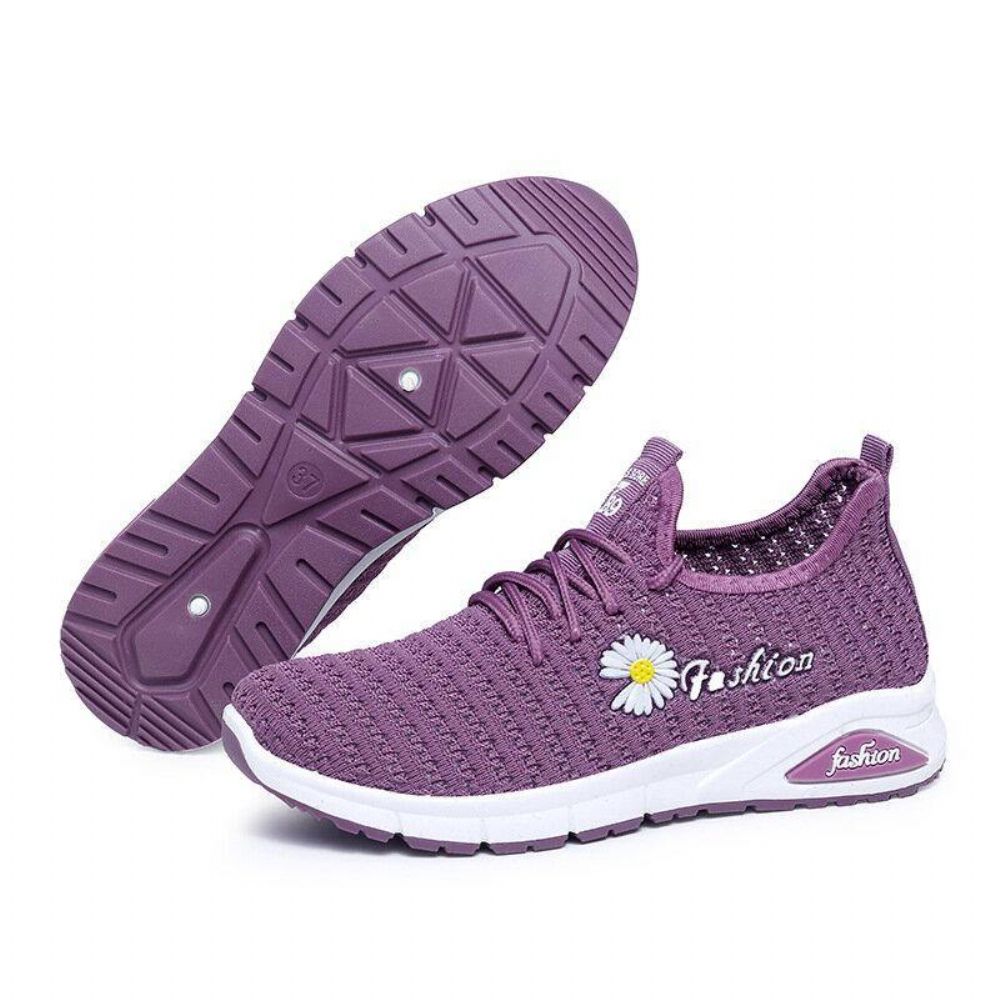 Dames Daisy Decor Ademend Mesh Lichtgewicht Casual Sportschoenen