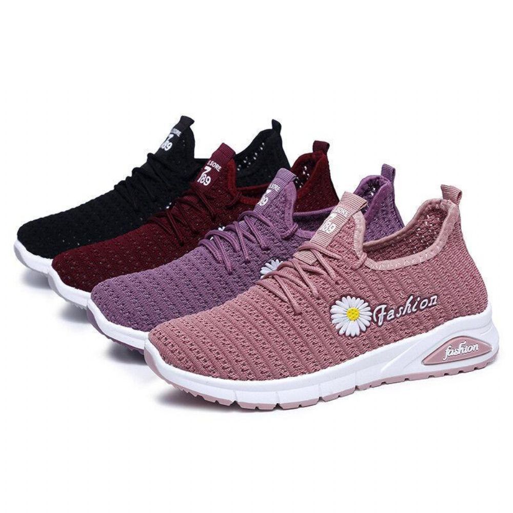 Dames Daisy Decor Ademend Mesh Lichtgewicht Casual Sportschoenen