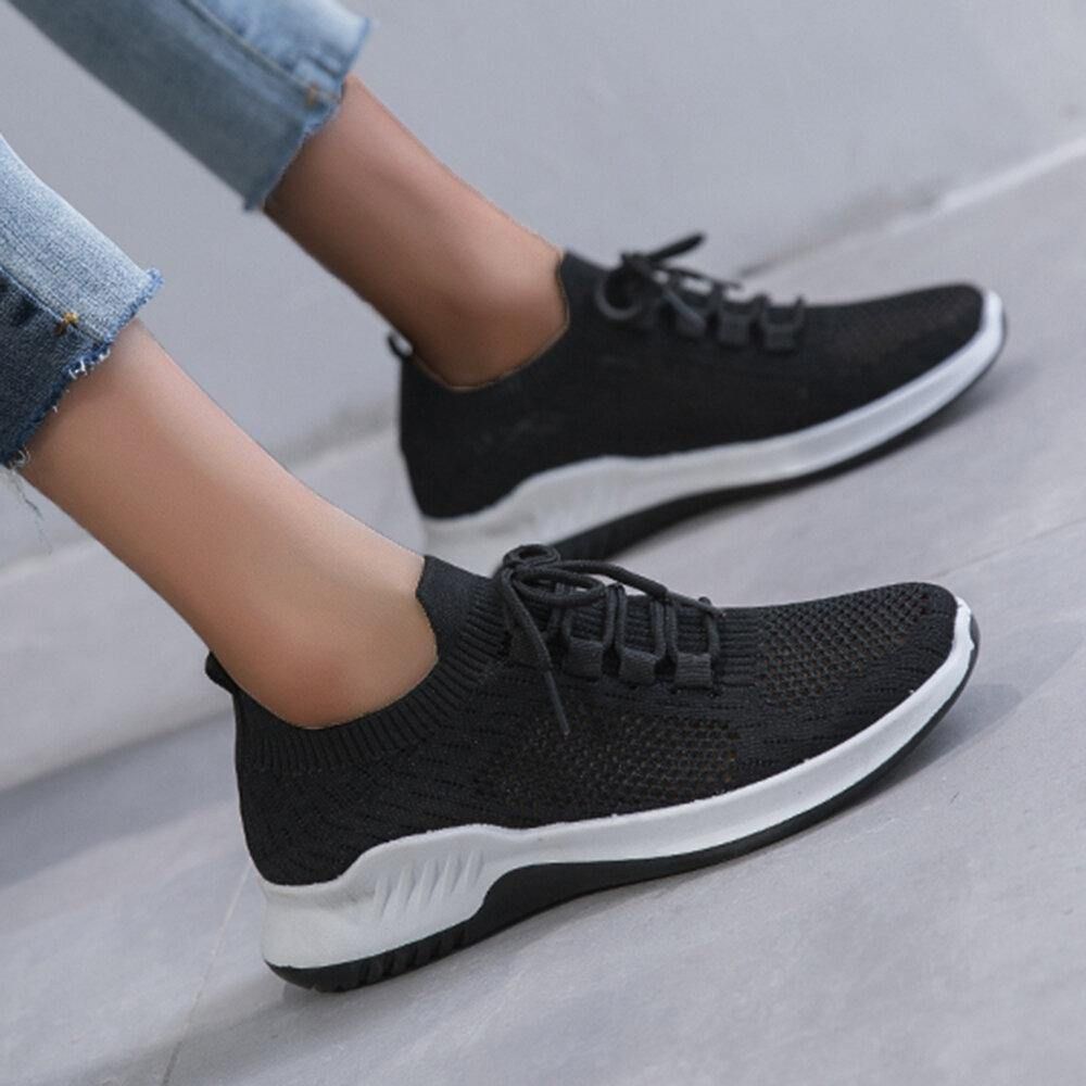 Dames Effen Kleur Ademend Lichtgewicht Casual Sneakers