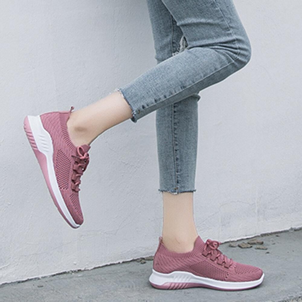 Dames Effen Kleur Ademend Lichtgewicht Casual Sneakers