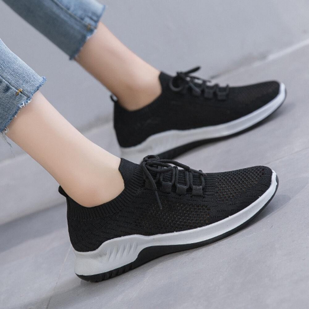 Dames Effen Kleur Ademend Lichtgewicht Casual Sneakers