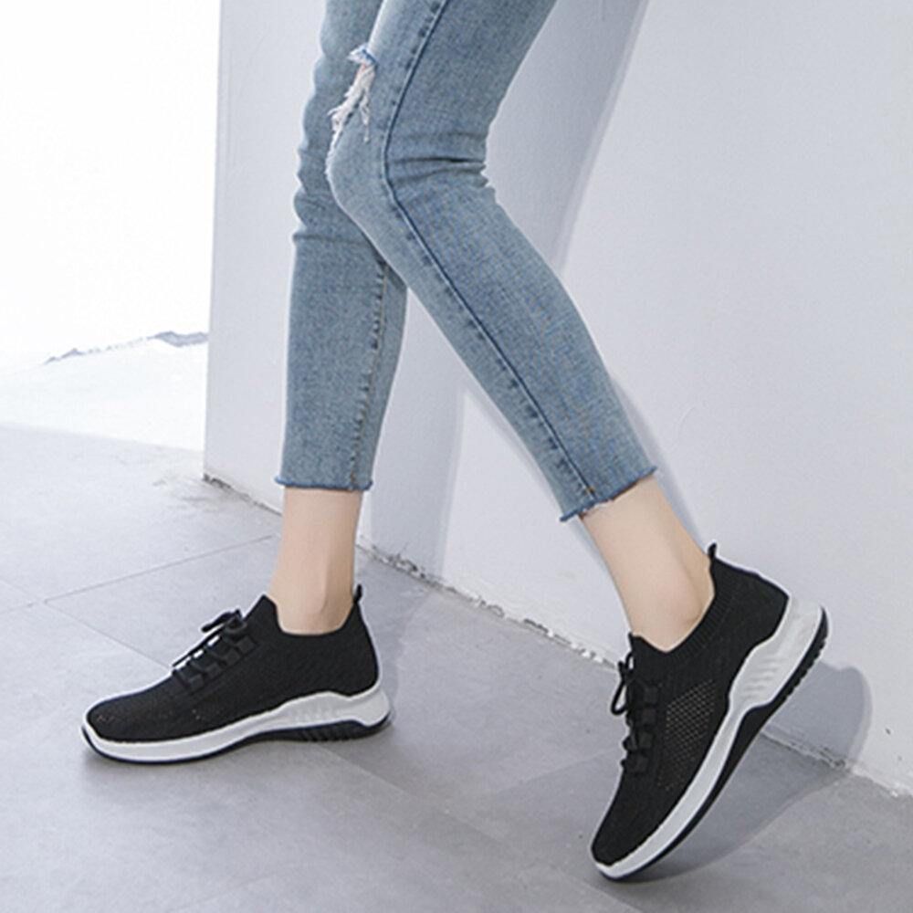 Dames Effen Kleur Ademend Lichtgewicht Casual Sneakers