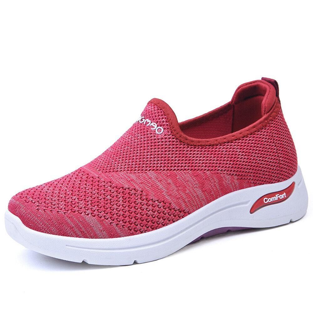 Dames Effen Kleur Mesh Ademende Zachte Antislip Hardloopschoenen