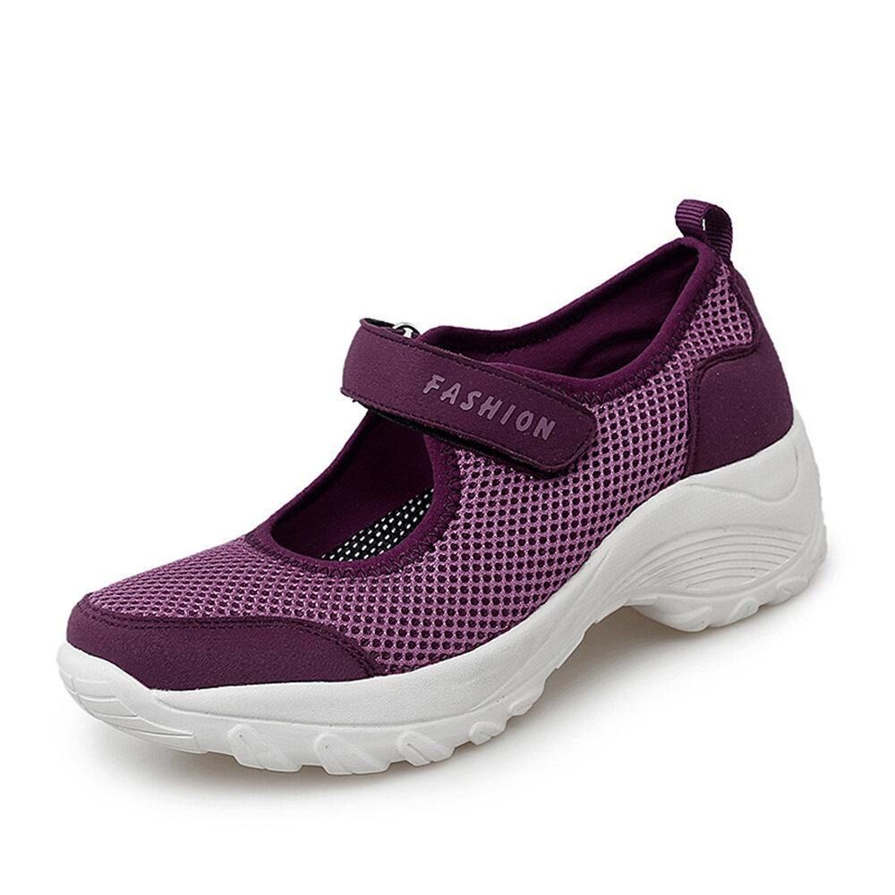 Dames Grote Maat Ademend Mesh Platform Outdoor Sportschoenen