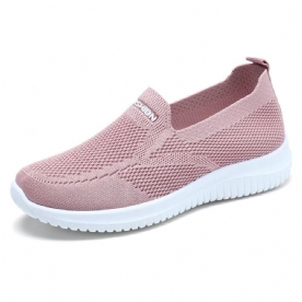 Dames Mesh Gesloten Teen Luie Slip Op Casual Wandelschoenen