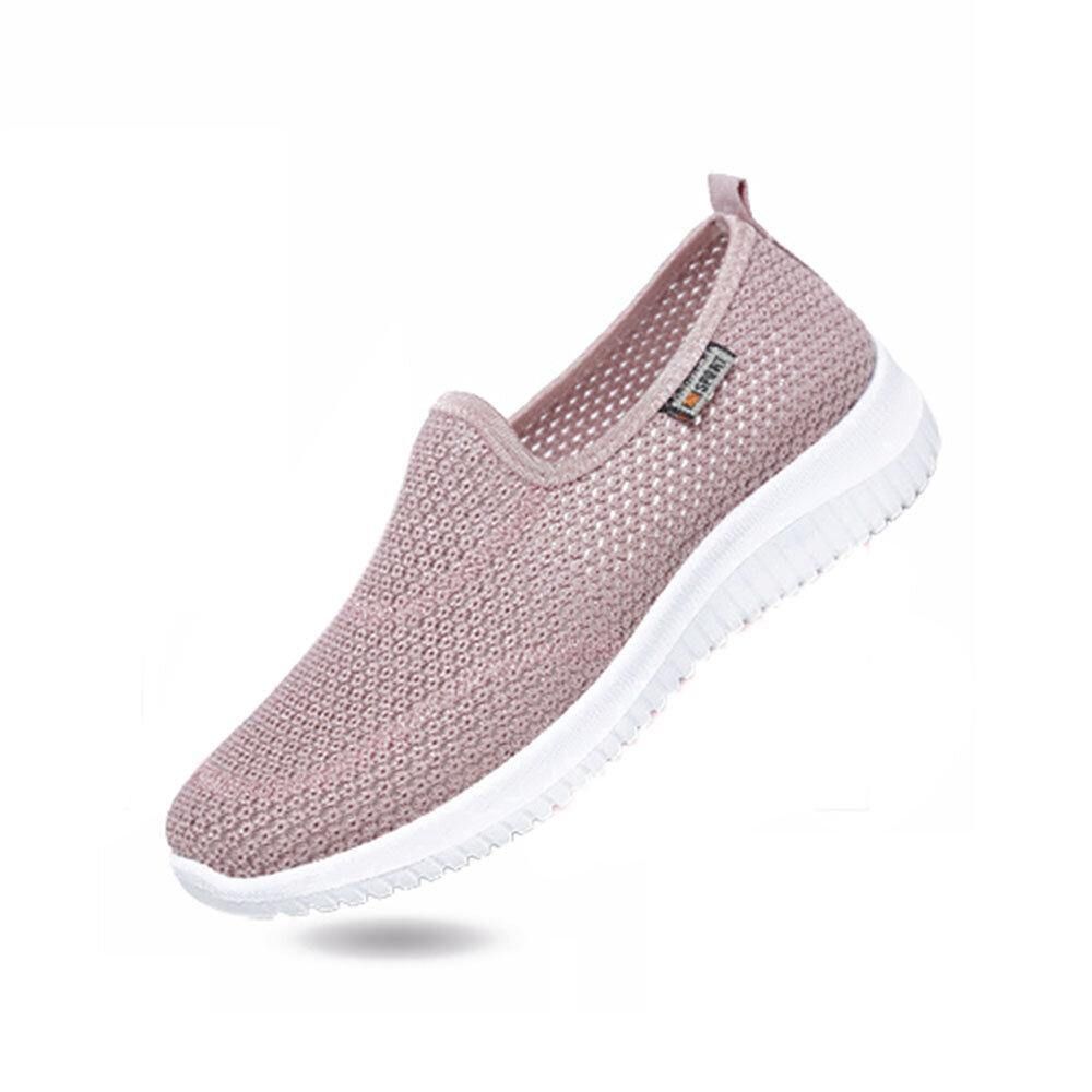 Dames Mesh Patroon Luie Slip Op Lichtgewicht Casual Schoenen