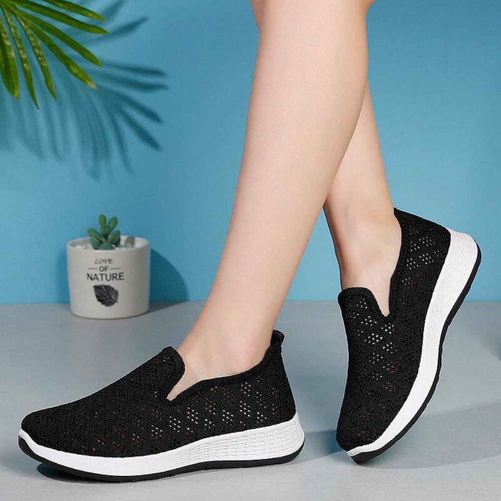 Dames Uitgehold Mesh Luie Slip-On Wandelschoenen