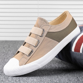 Heren Colorblock Comfortabele Ademende Elastische Band Instapper Casual Dagelijkse Canvas Sneakers