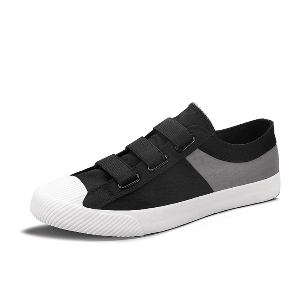 Heren Colorblock Comfortabele Ademende Elastische Band Instapper Casual Dagelijkse Canvas Sneakers