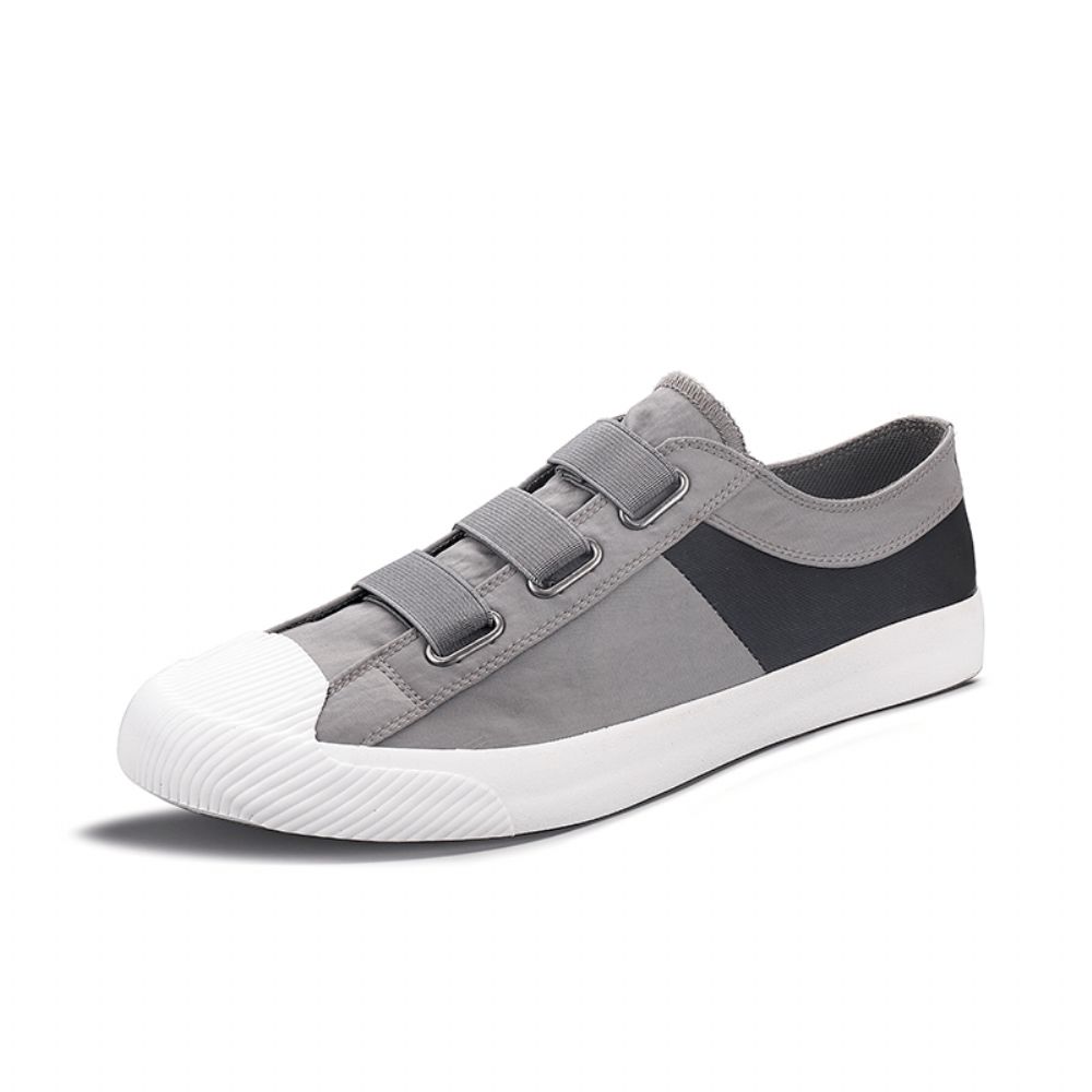 Heren Colorblock Comfortabele Ademende Elastische Band Instapper Casual Dagelijkse Canvas Sneakers