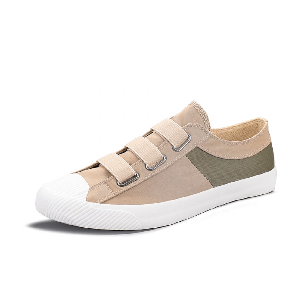 Heren Colorblock Comfortabele Ademende Elastische Band Instapper Casual Dagelijkse Canvas Sneakers