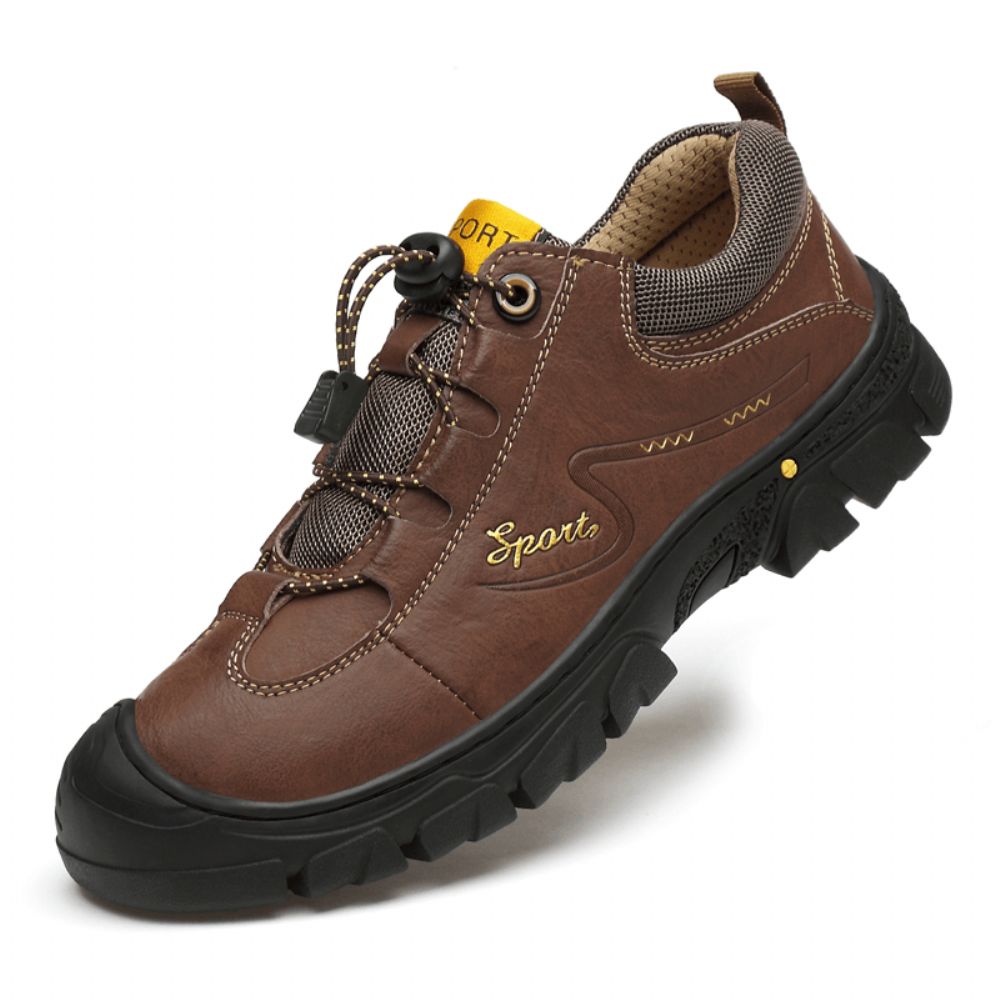 Heren Echt Leer Antislip Elastisch Kant Casual Outdoor Wandelschoenen