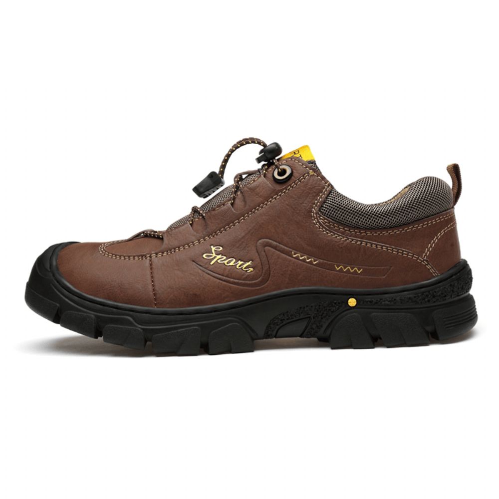 Heren Echt Leer Antislip Elastisch Kant Casual Outdoor Wandelschoenen