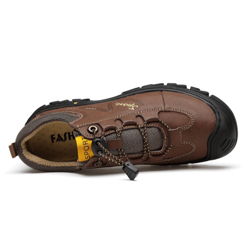 Heren Echt Leer Antislip Elastisch Kant Casual Outdoor Wandelschoenen