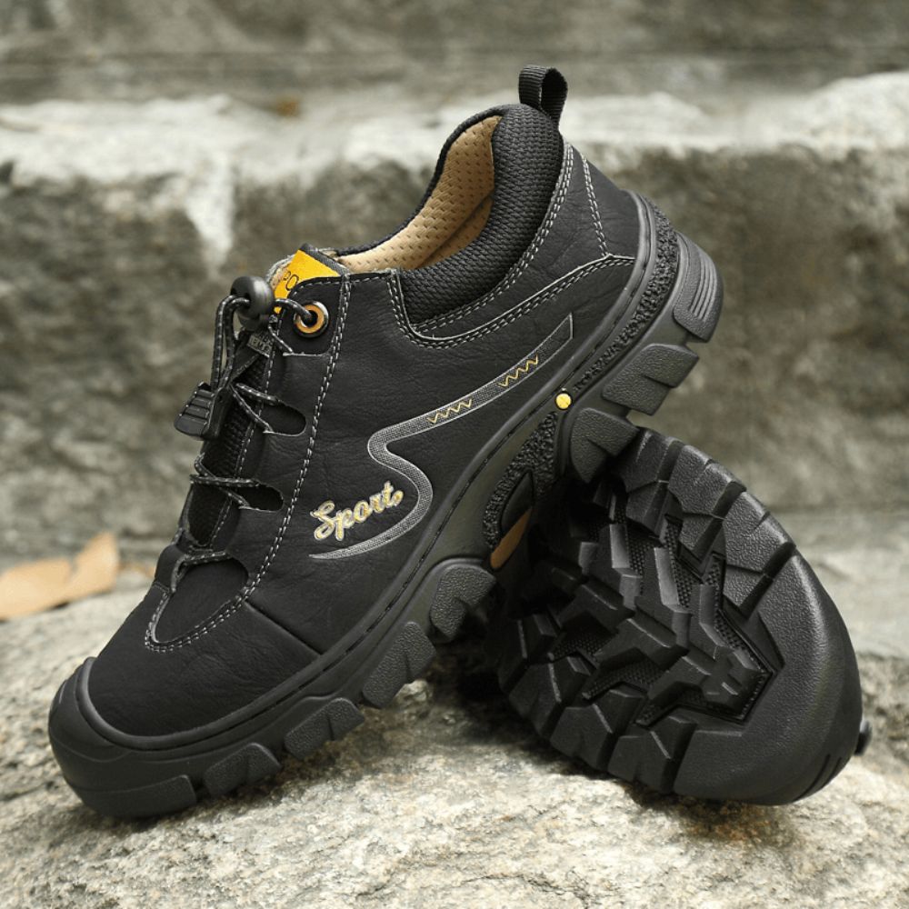 Heren Echt Leer Antislip Elastisch Kant Casual Outdoor Wandelschoenen