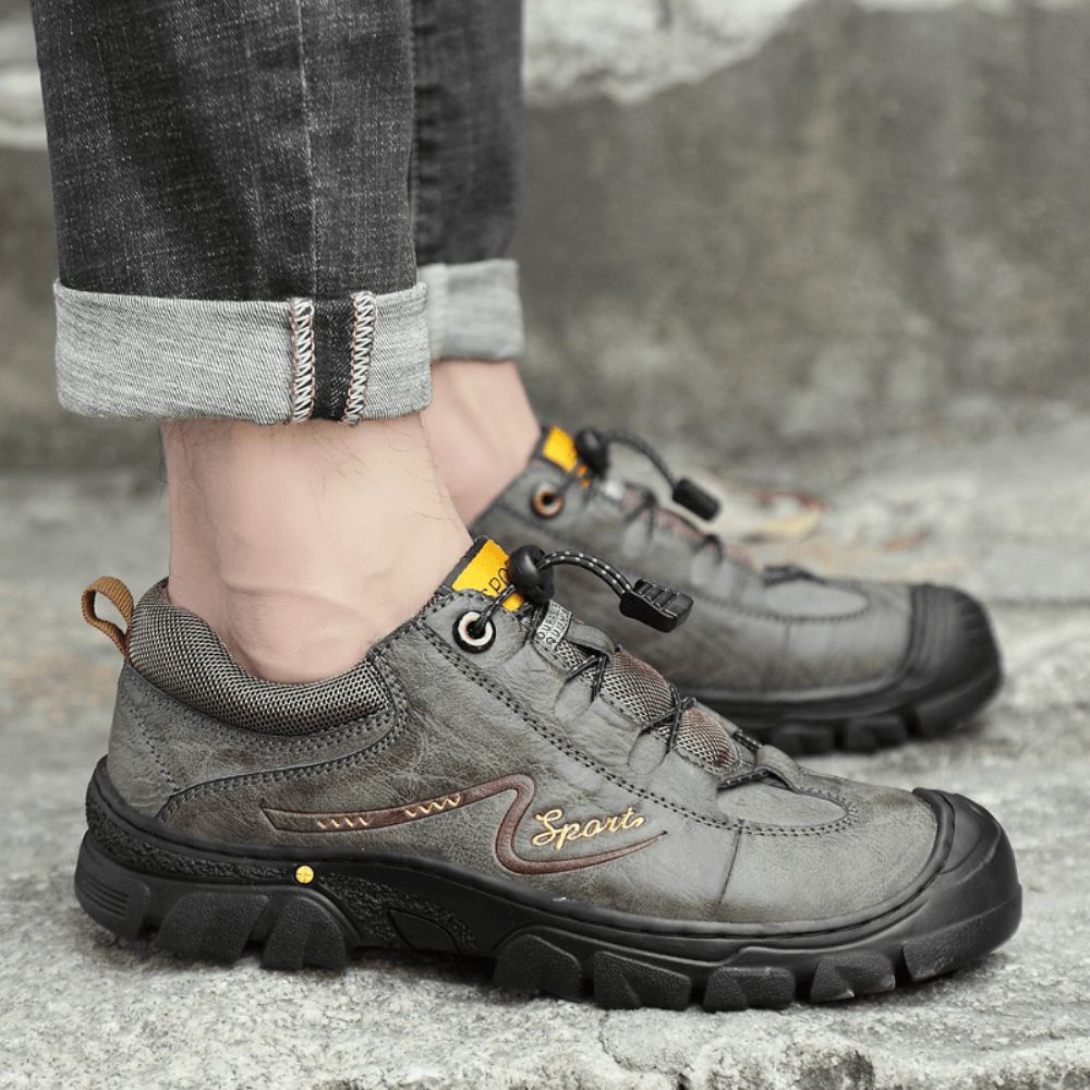 Heren Echt Leer Antislip Elastisch Kant Casual Outdoor Wandelschoenen