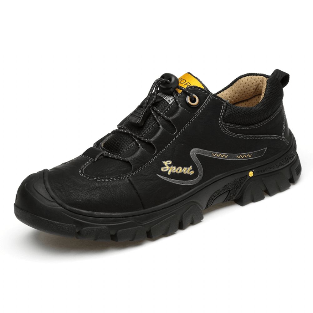 Heren Echt Leer Antislip Elastisch Kant Casual Outdoor Wandelschoenen