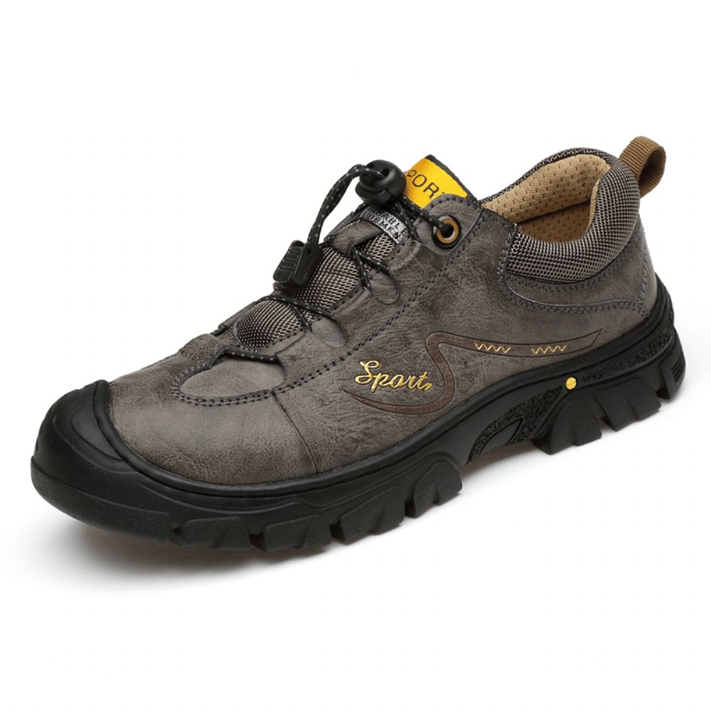 Heren Echt Leer Antislip Elastisch Kant Casual Outdoor Wandelschoenen