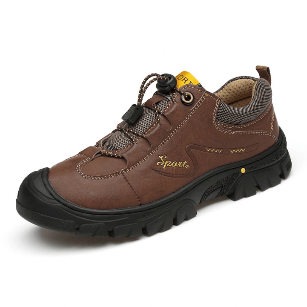 Heren Echt Leer Antislip Elastisch Kant Casual Outdoor Wandelschoenen