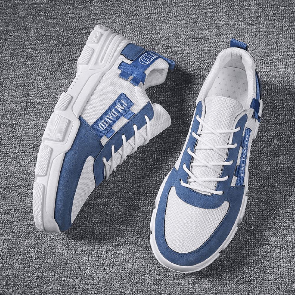 Heren Stijlvolle Colour Blocking Lace-Up Canvas Sport Outdoor Wandelschoenen