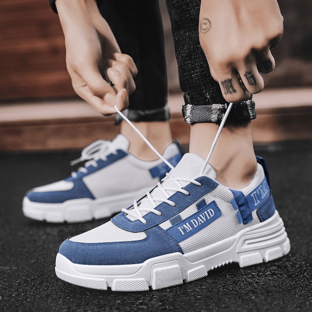 Heren Stijlvolle Colour Blocking Lace-Up Canvas Sport Outdoor Wandelschoenen