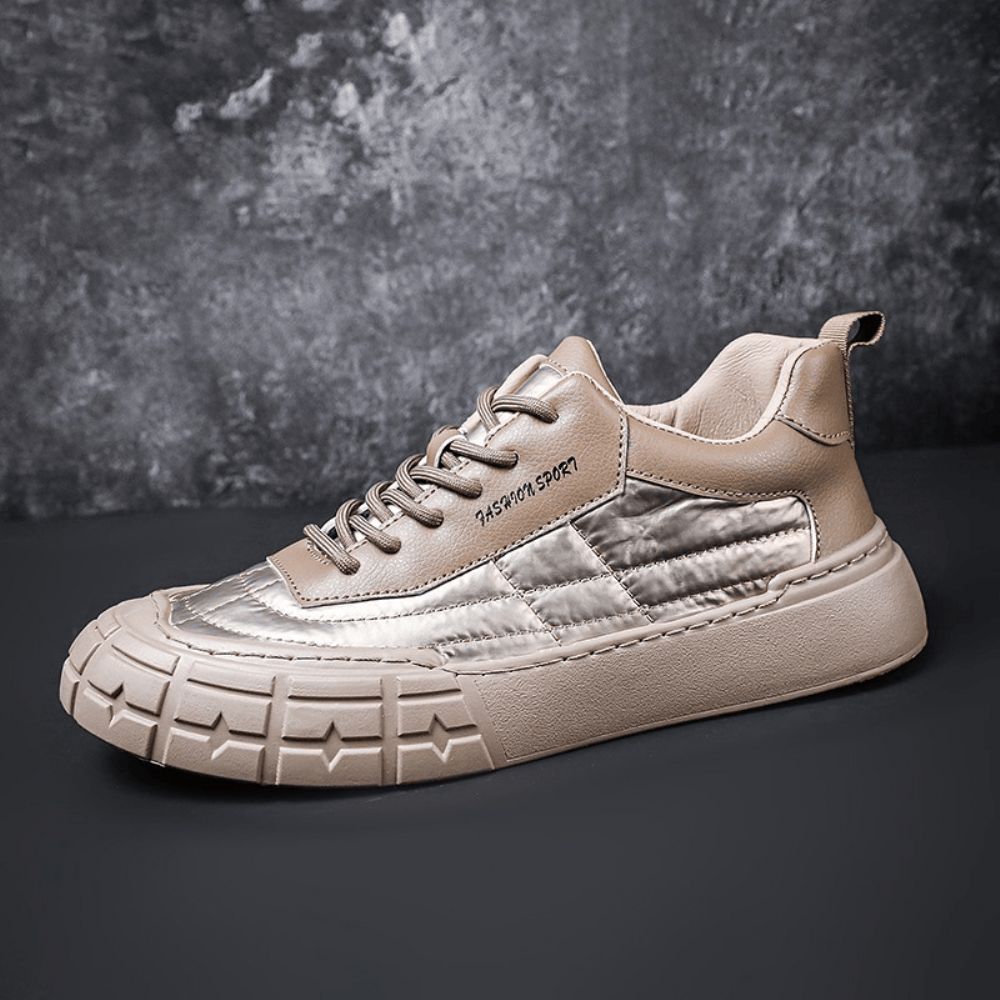 Heren Stijlvolle Donzen Stoffen Splitsing Comfortabele Ronde Teen Warme Casual Court-Sneakers