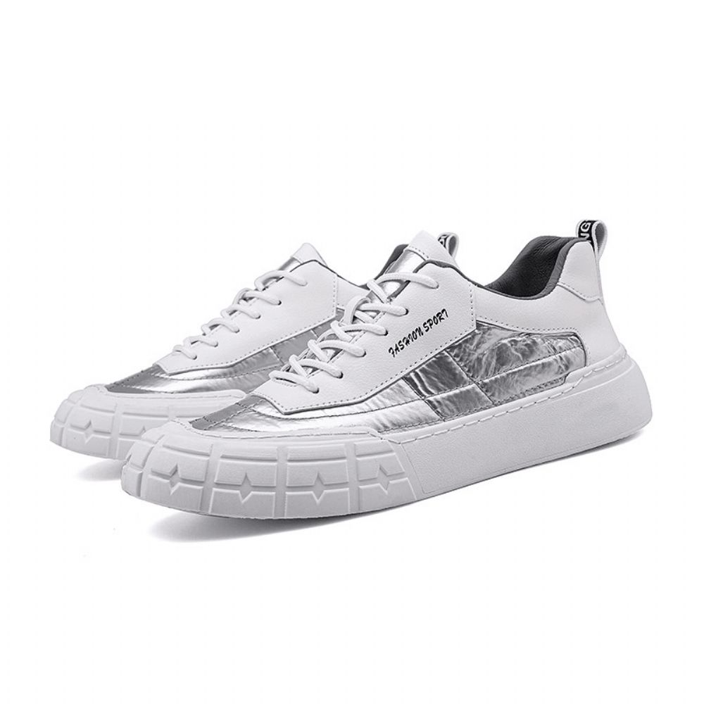 Heren Stijlvolle Donzen Stoffen Splitsing Comfortabele Ronde Teen Warme Casual Court-Sneakers