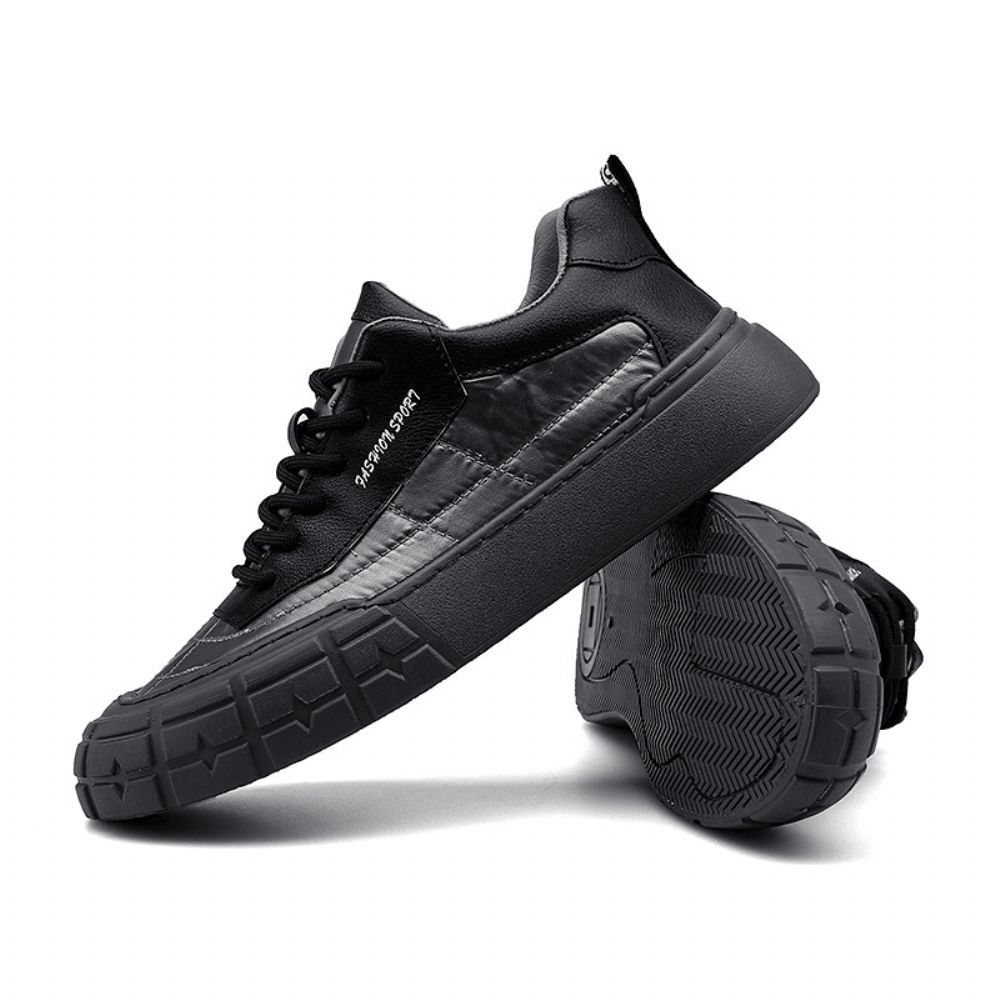 Heren Stijlvolle Donzen Stoffen Splitsing Comfortabele Ronde Teen Warme Casual Court-Sneakers