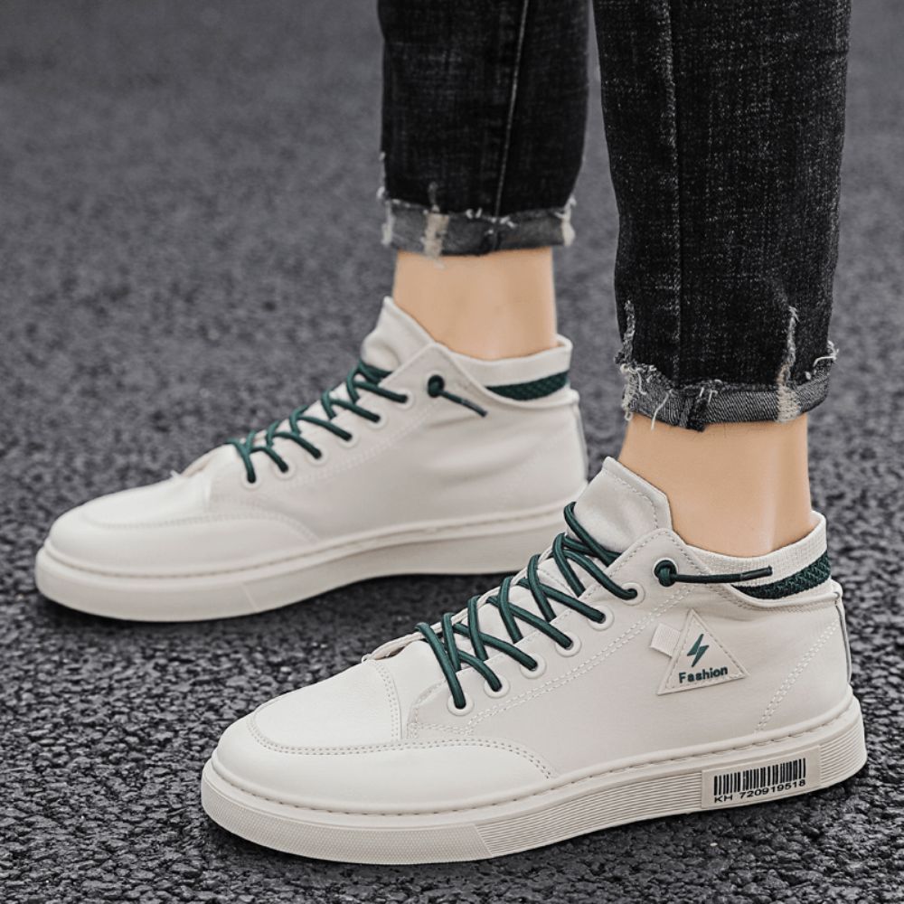 Heren Stijlvolle Stiksels Canvas Comfortabele Ademende Hoge Casual Sneakers