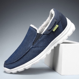 Heren Stiksels Doek Warme Comfortabele Elastische Slip-On Sport Casual Platte Schoenen