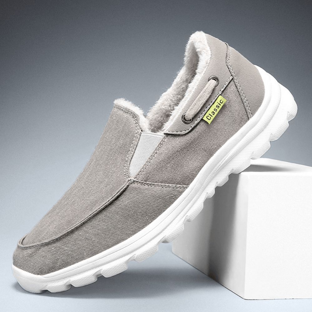 Heren Stiksels Doek Warme Comfortabele Elastische Slip-On Sport Casual Platte Schoenen