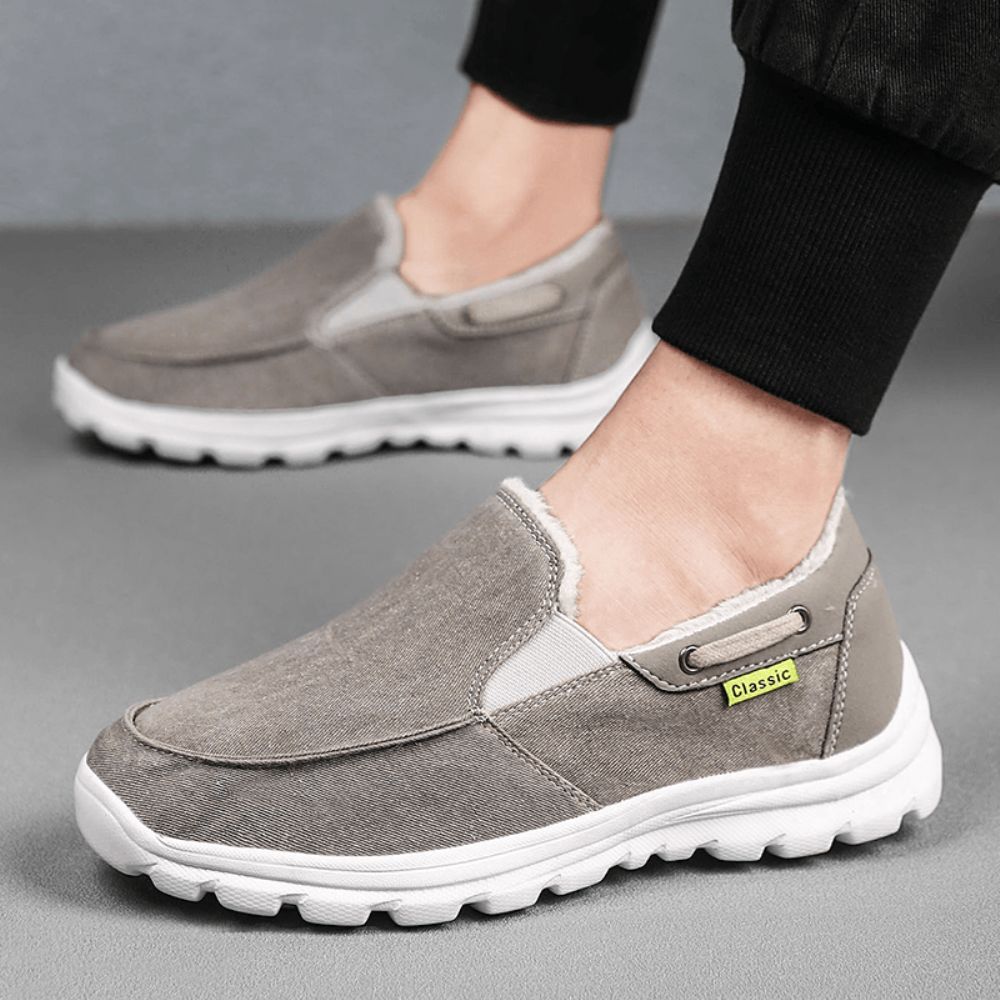 Heren Stiksels Doek Warme Comfortabele Elastische Slip-On Sport Casual Platte Schoenen