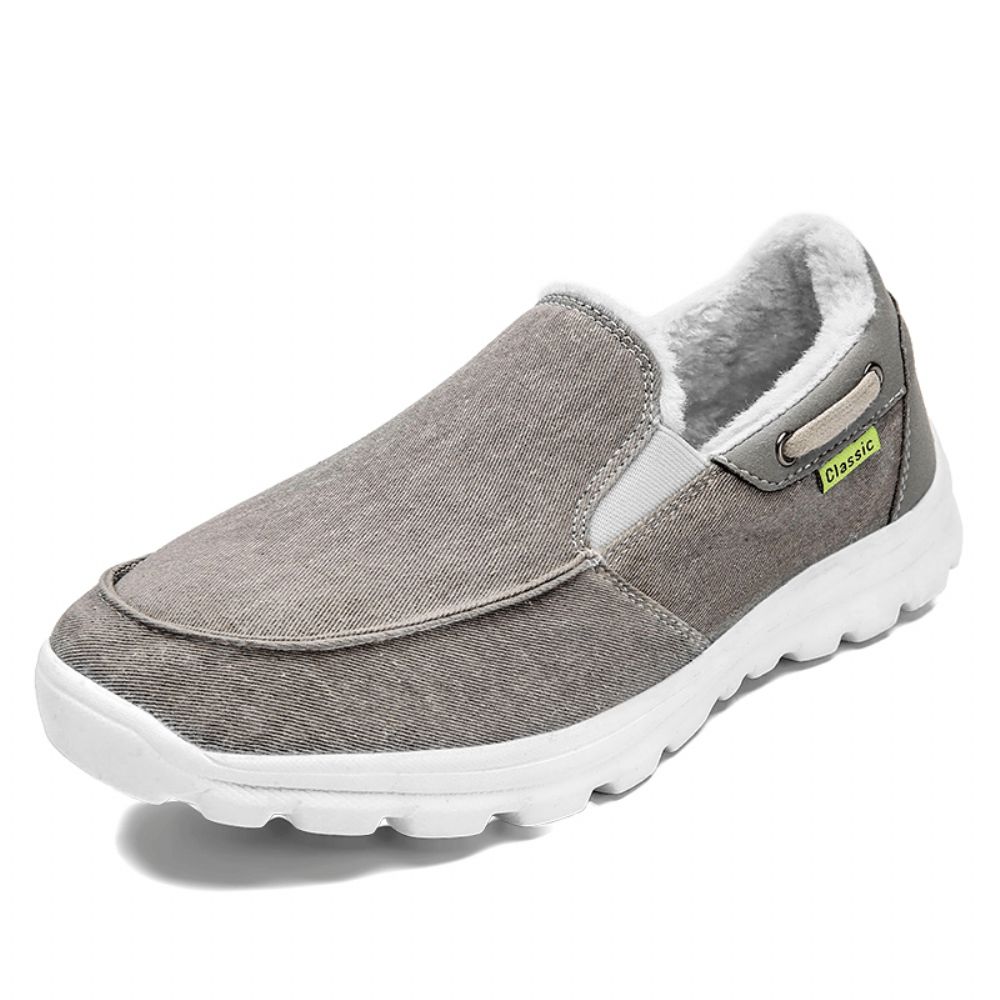 Heren Stiksels Doek Warme Comfortabele Elastische Slip-On Sport Casual Platte Schoenen