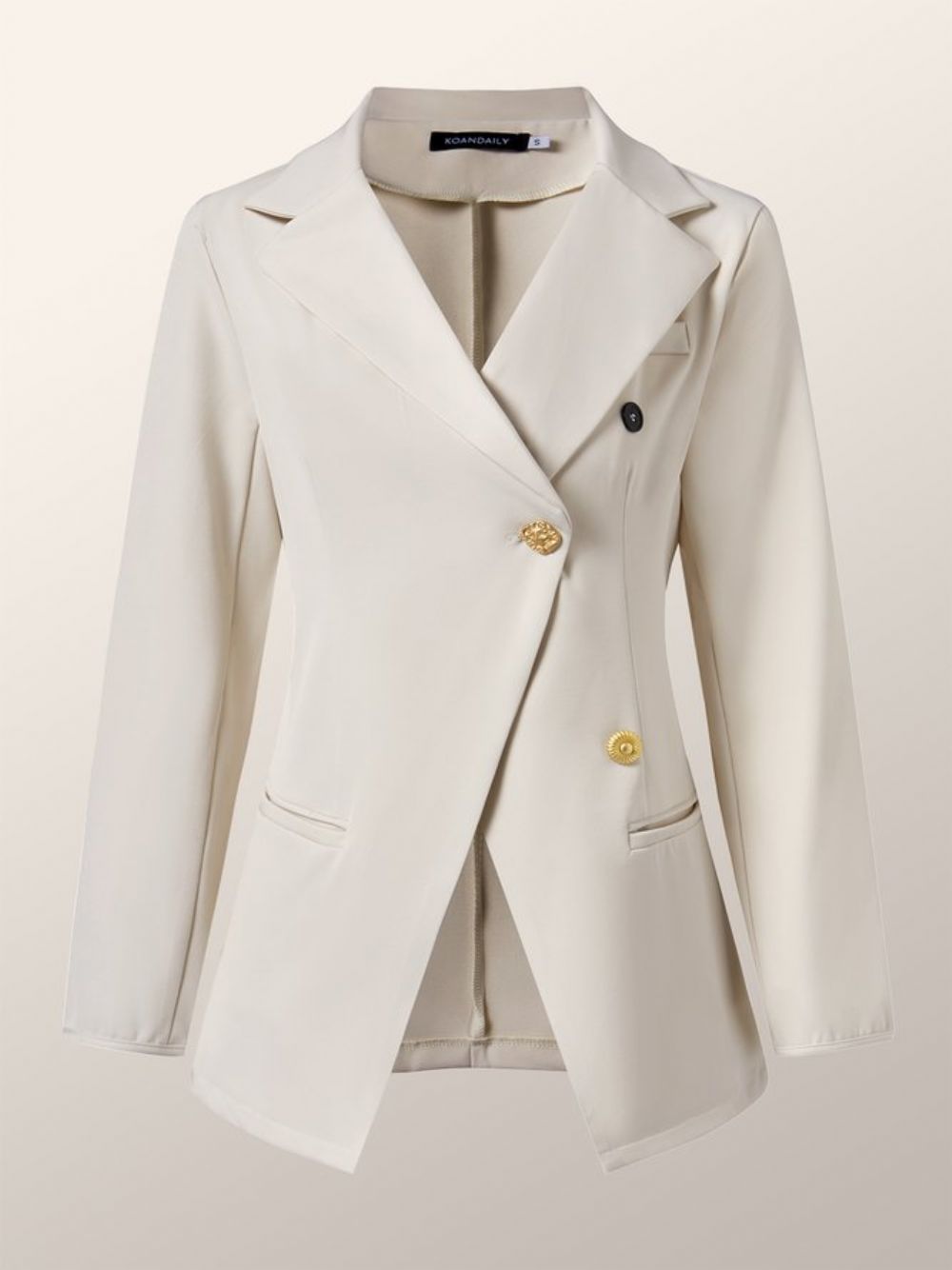 Elegante Effen Blazer Met Nauwsluitende Pasvorm Knopen