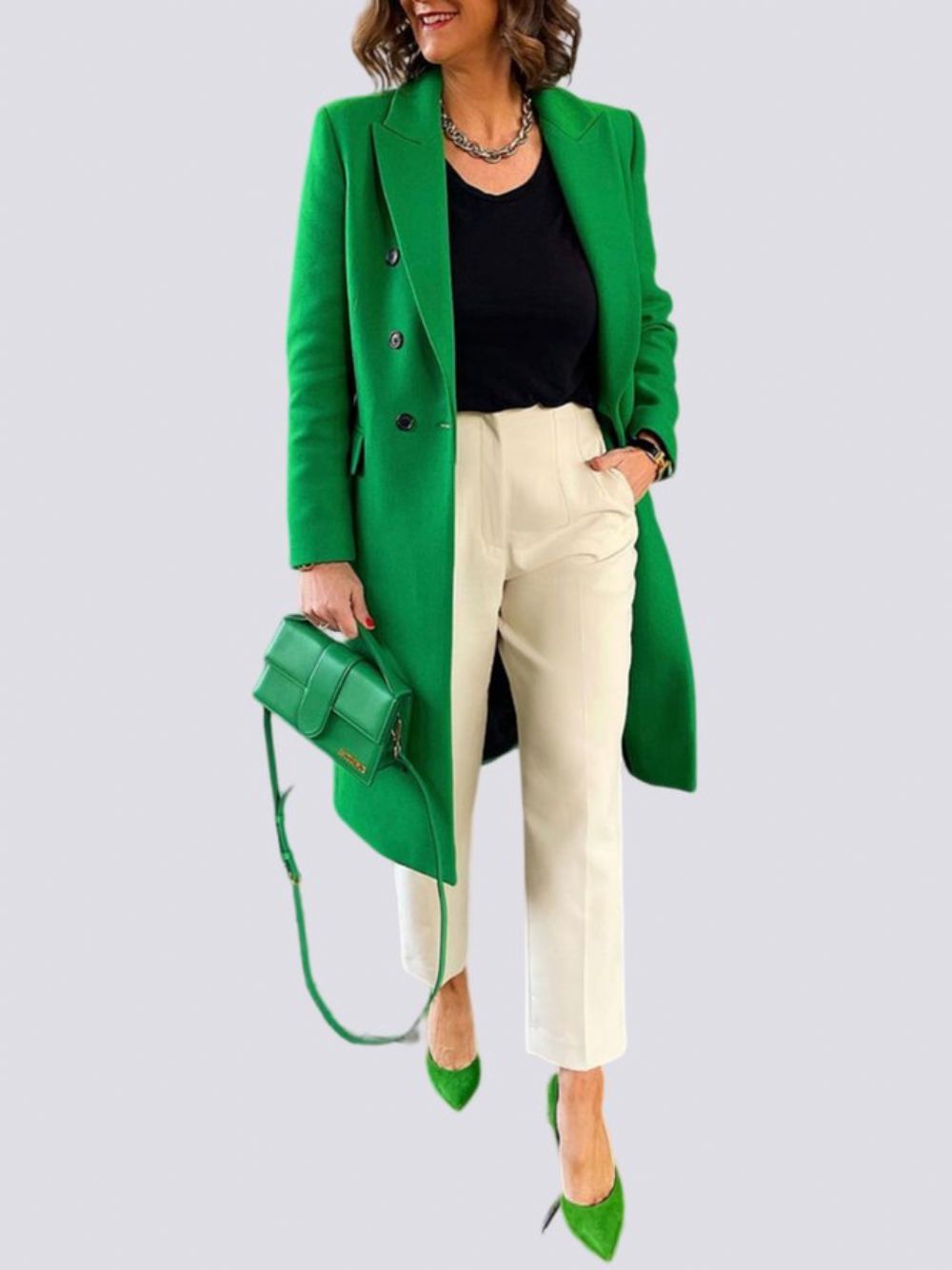 Groene Effen Urban Blazer Met Lange Mouwen Regular Fit