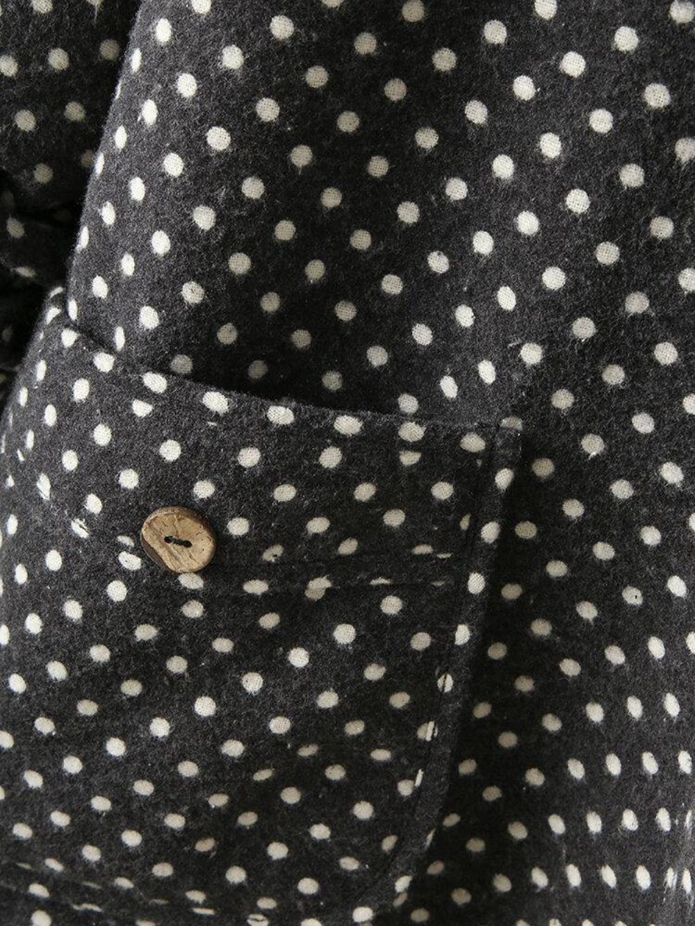 Polka Dot Jassen Met Lange Mouwen Patchwork Fleece Met Zijzakken Dames