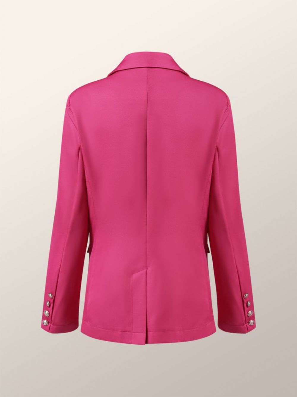 Rozerode Effen Elegante Regular-Fit Blazer Met Lange Mouwen