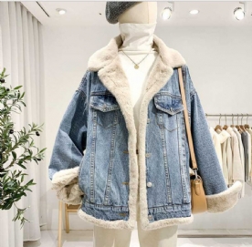 Single-Breasted Tweezijdig Denim Jack In Bf-Stijl