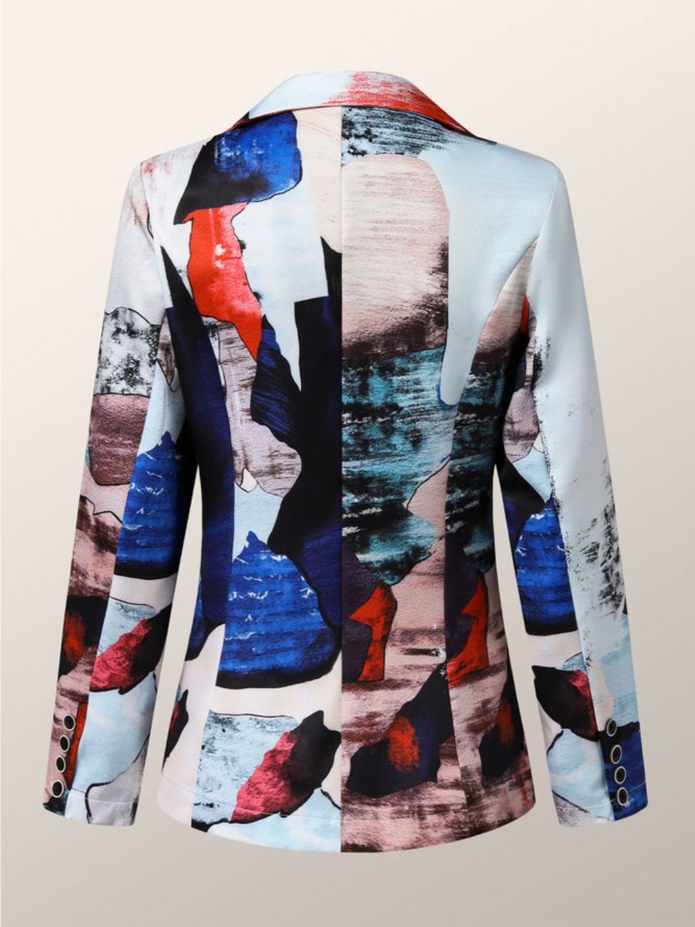 Urban Reverskraag Colorblock Blazer Met Lange Mouwen