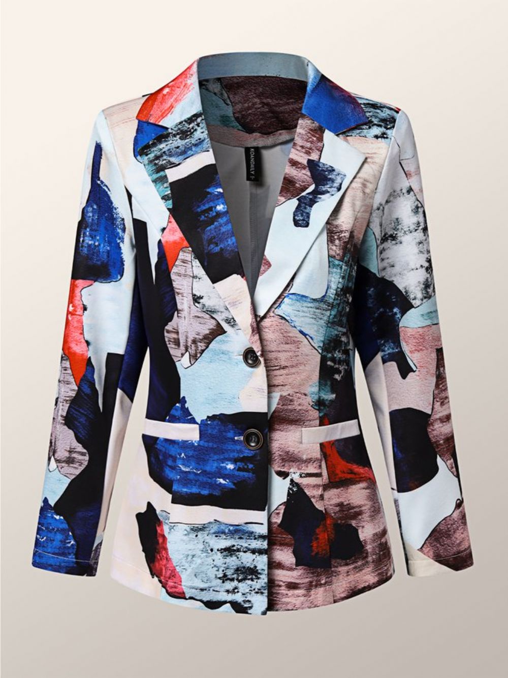 Urban Reverskraag Colorblock Blazer Met Lange Mouwen