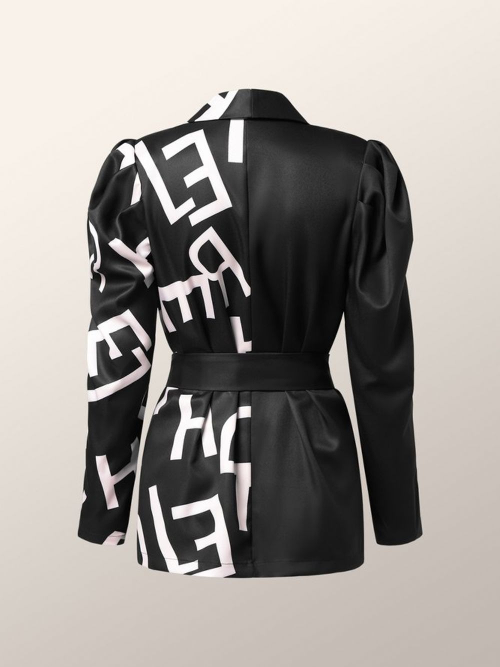 Urban Split-Joint Blazer Met Lange Mouwen Tekstletters Print