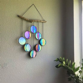 Hangende Ornamenten Garland-Decor Spiegel Art-Regenboog-Moon-Phase Boho Home Chic