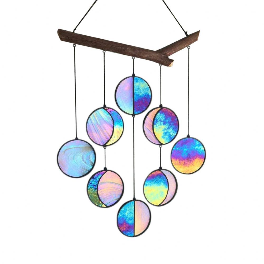 Hangende Ornamenten Garland-Decor Spiegel Art-Regenboog-Moon-Phase Boho Home Chic