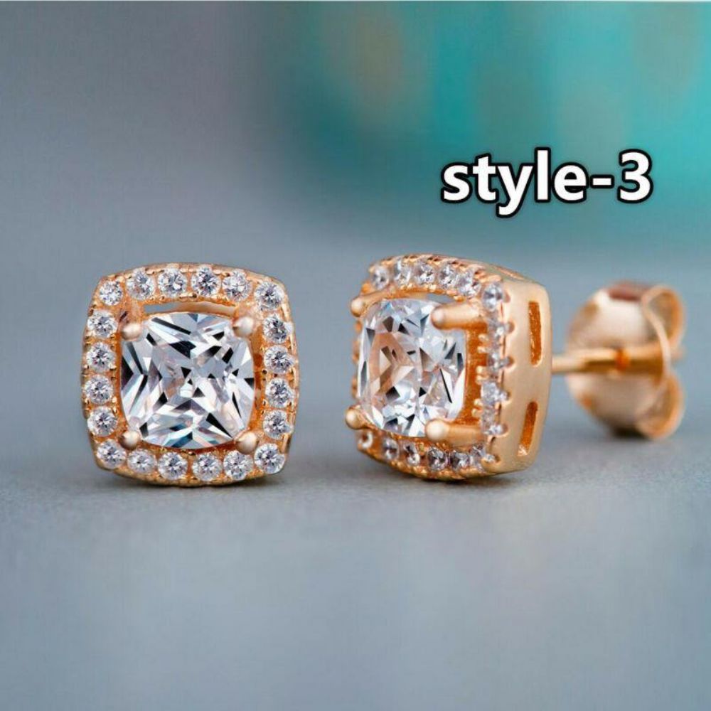 Huitan Mode Geometrische Vrouwen Stud Oorbellen Zirconia Wedding Party Dagelijks Wearable Mode-Sieraden Hot Dropshipping