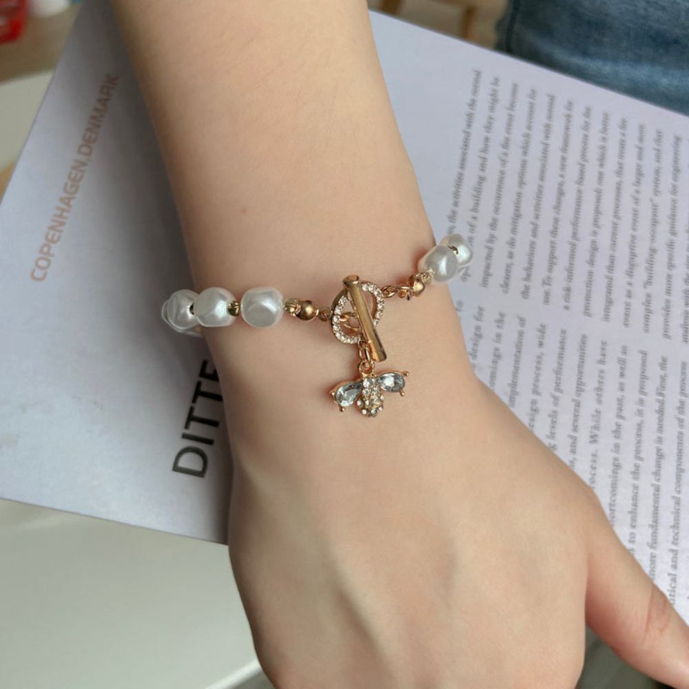 Klassieke Mode Natuursteen Parel Hanger Armband Vrouw Prachtige Nieuwe Lucky Manchet Armband Anniversary Gift Luxe Sieraden: