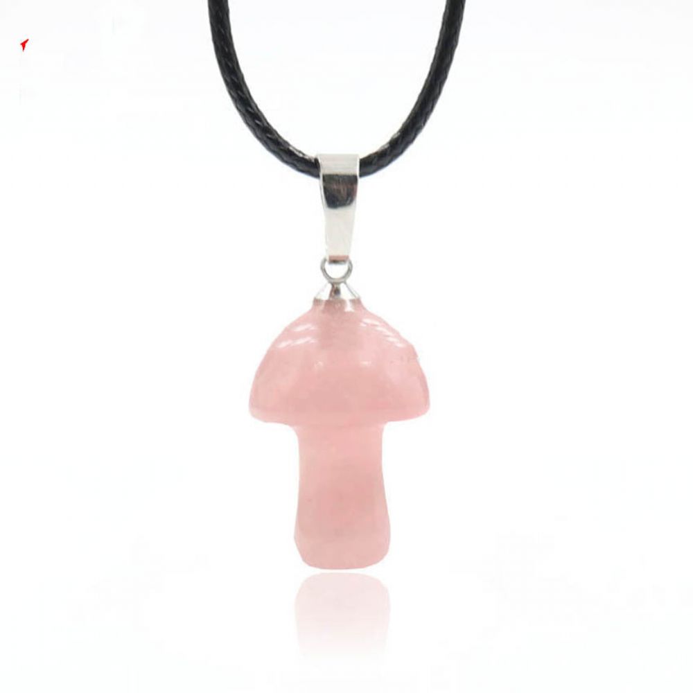 Natuurlijke Kristallen Mini Kleine Paddestoel Hanger Ketting